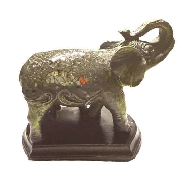 Vintage Elephant Mother and baby Statue With Trunk Up Sku 2617 - Picture 2 of 7